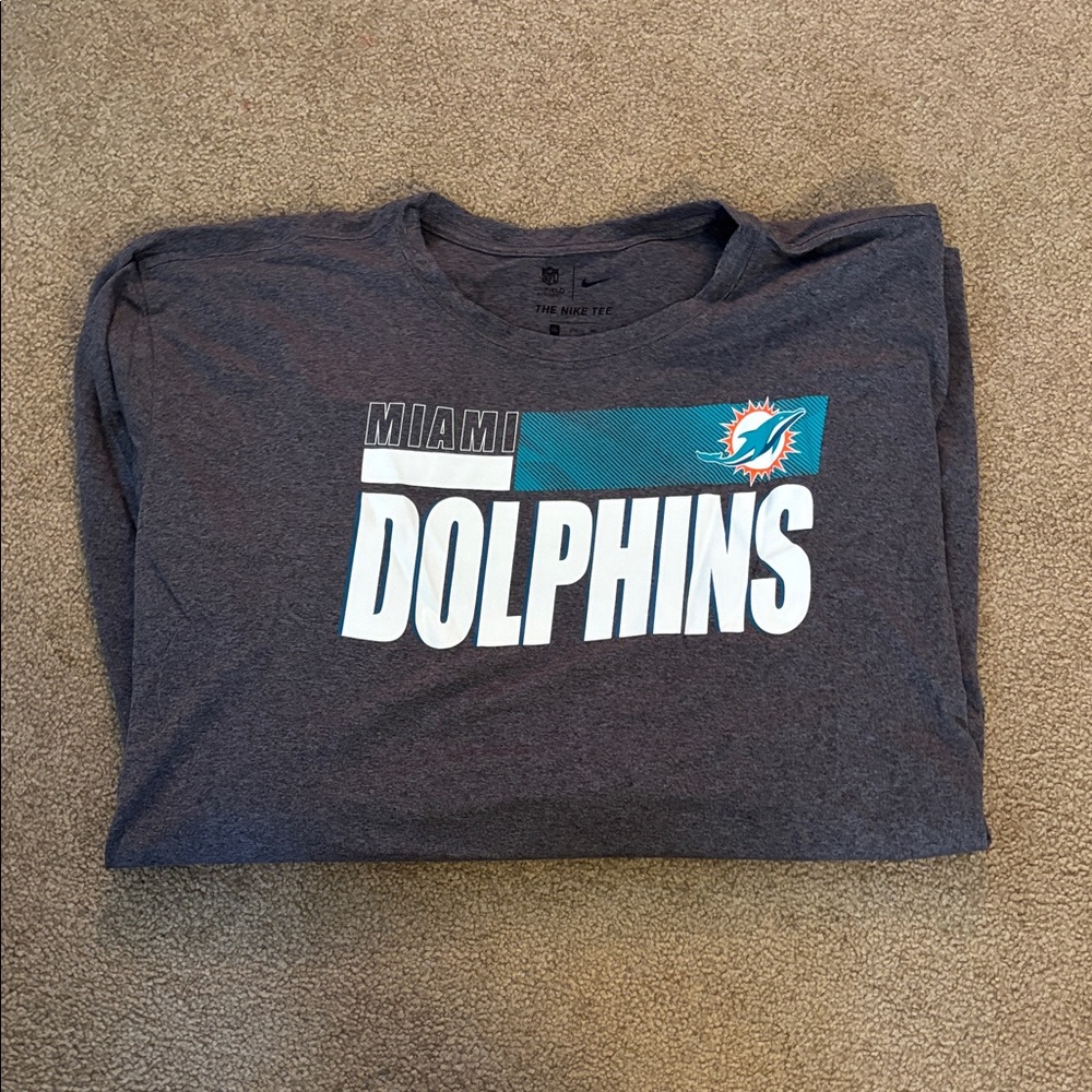 Men’s 3XL Gray Miami Dolphins Nike Long Sleeve T-Shirt